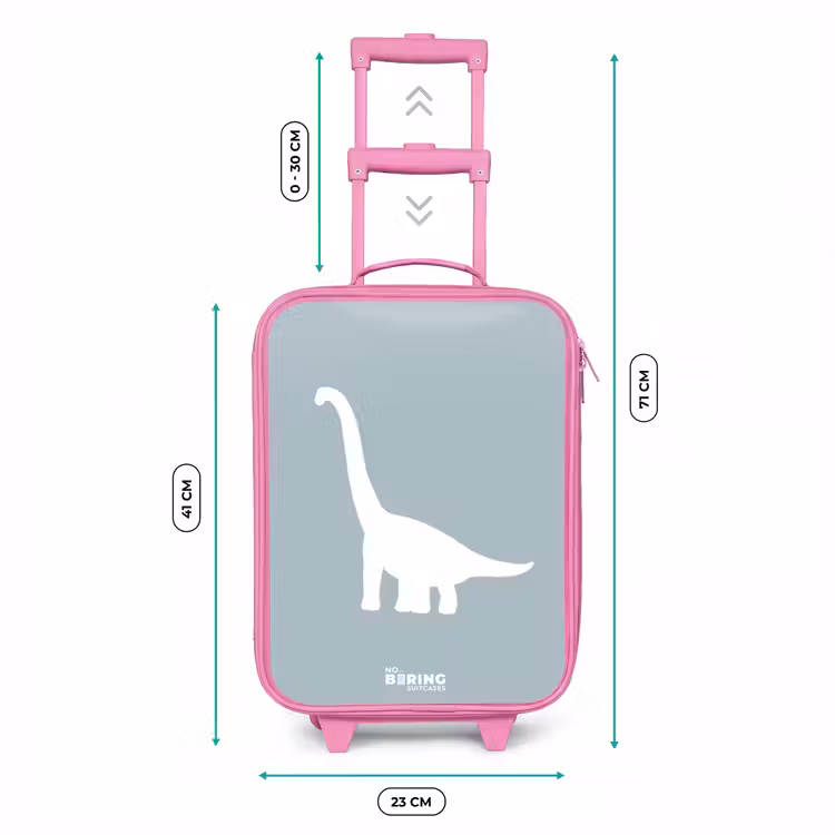 Kinderkoffer - Roze - Blauw met Brachiosaurus dino — 6