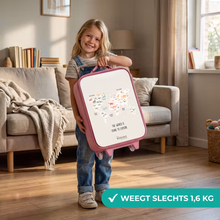 Kinderkoffer - Roze - Dino wereldkaart — 2