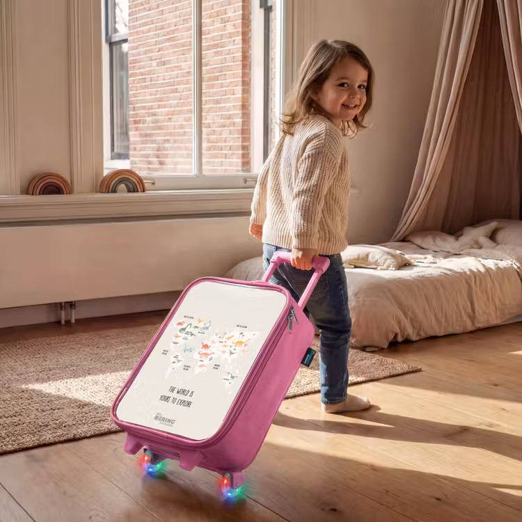 Kinderkoffer - Roze - Dino wereldkaart — 3