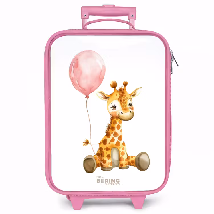 Kinderkoffer - Roze - Giraffe met roze ballon — 1