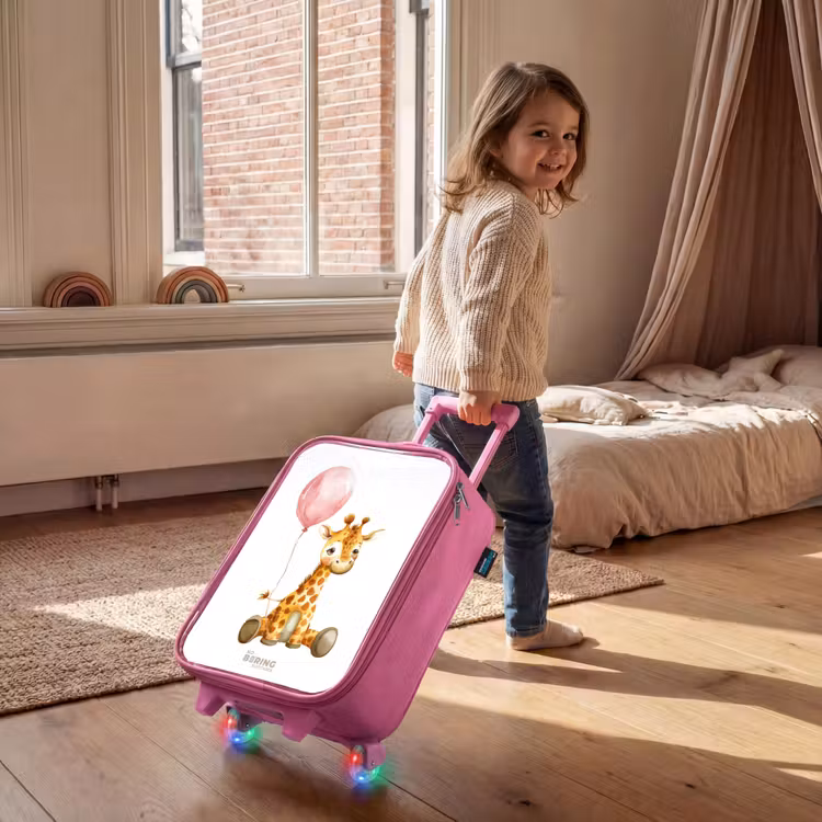 Kinderkoffer - Roze - Giraffe met roze ballon — 3