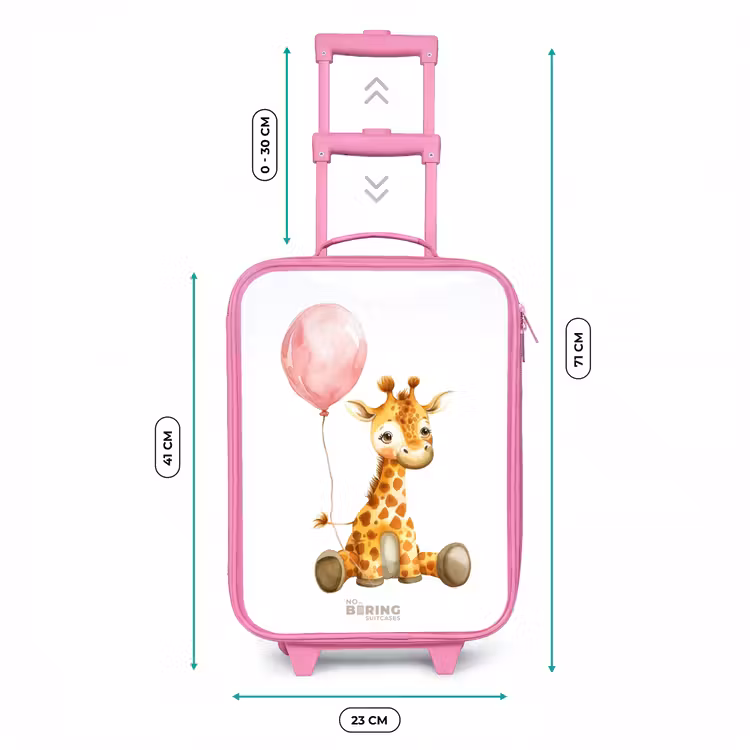 Kinderkoffer - Roze - Giraffe met roze ballon — 6