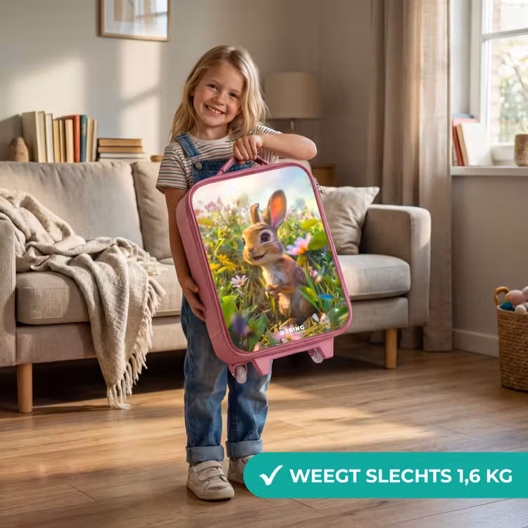 Kinderkoffer - Roze - Kareltje konijn — 2