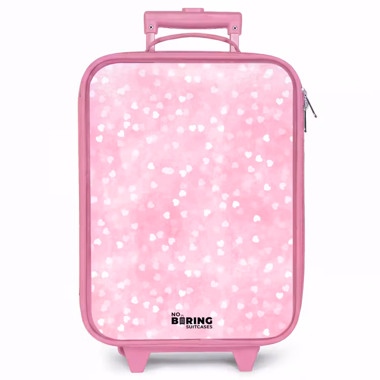 Kinderkoffer - Roze - Roze glitter hartjes — 1