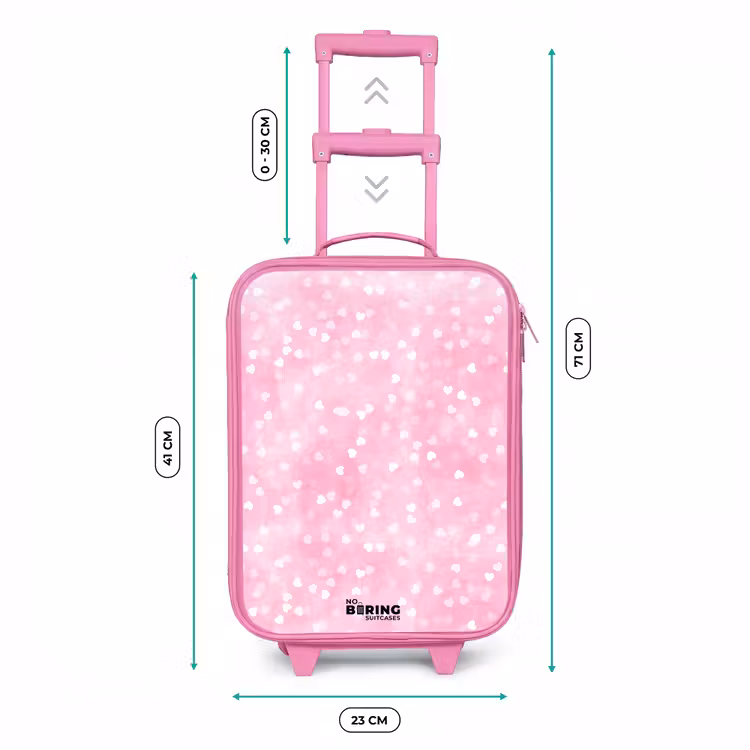 Kinderkoffer - Roze - Roze glitter hartjes — 6