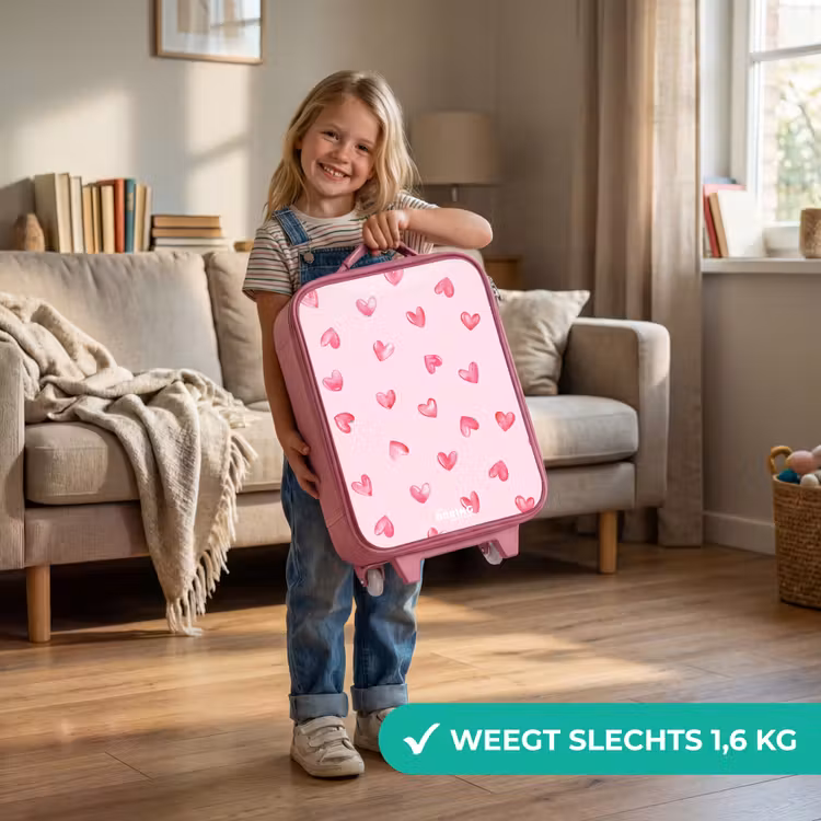Kinderkoffer - Roze - Roze hartjes — 2