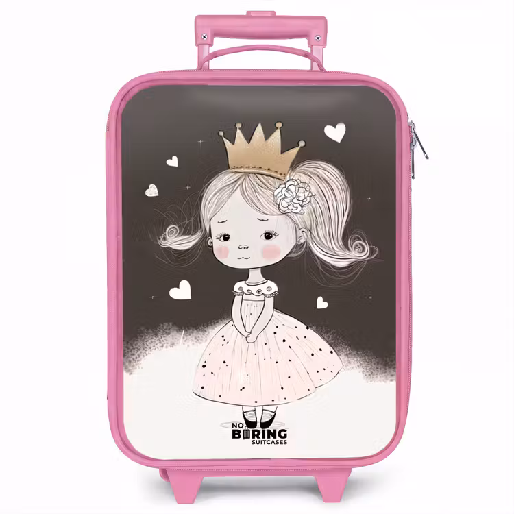 Kinderkoffer - Roze - Verlegen prinses met bloem — 1