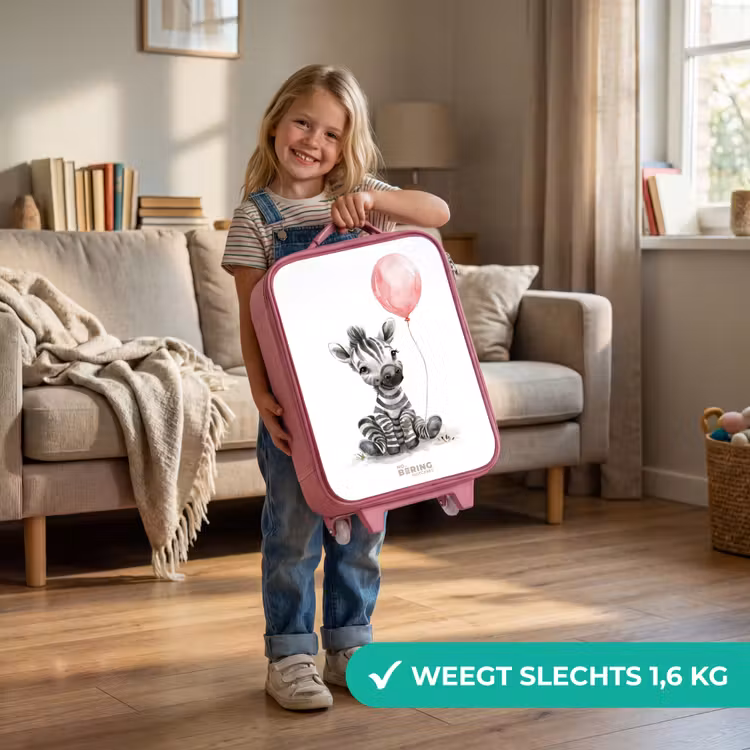 Kinderkoffer - Roze - Zebra met roze ballon — 2