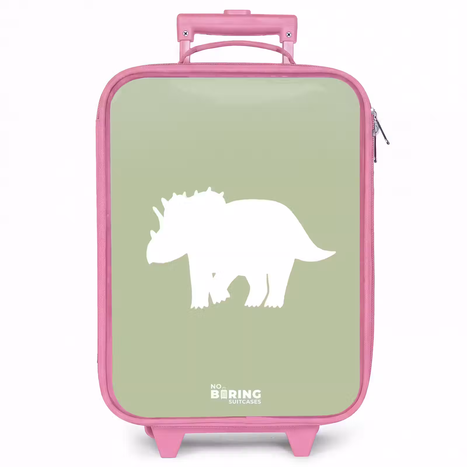 Kinderkoffer - Roze - Groen met Triceratops dino — 1