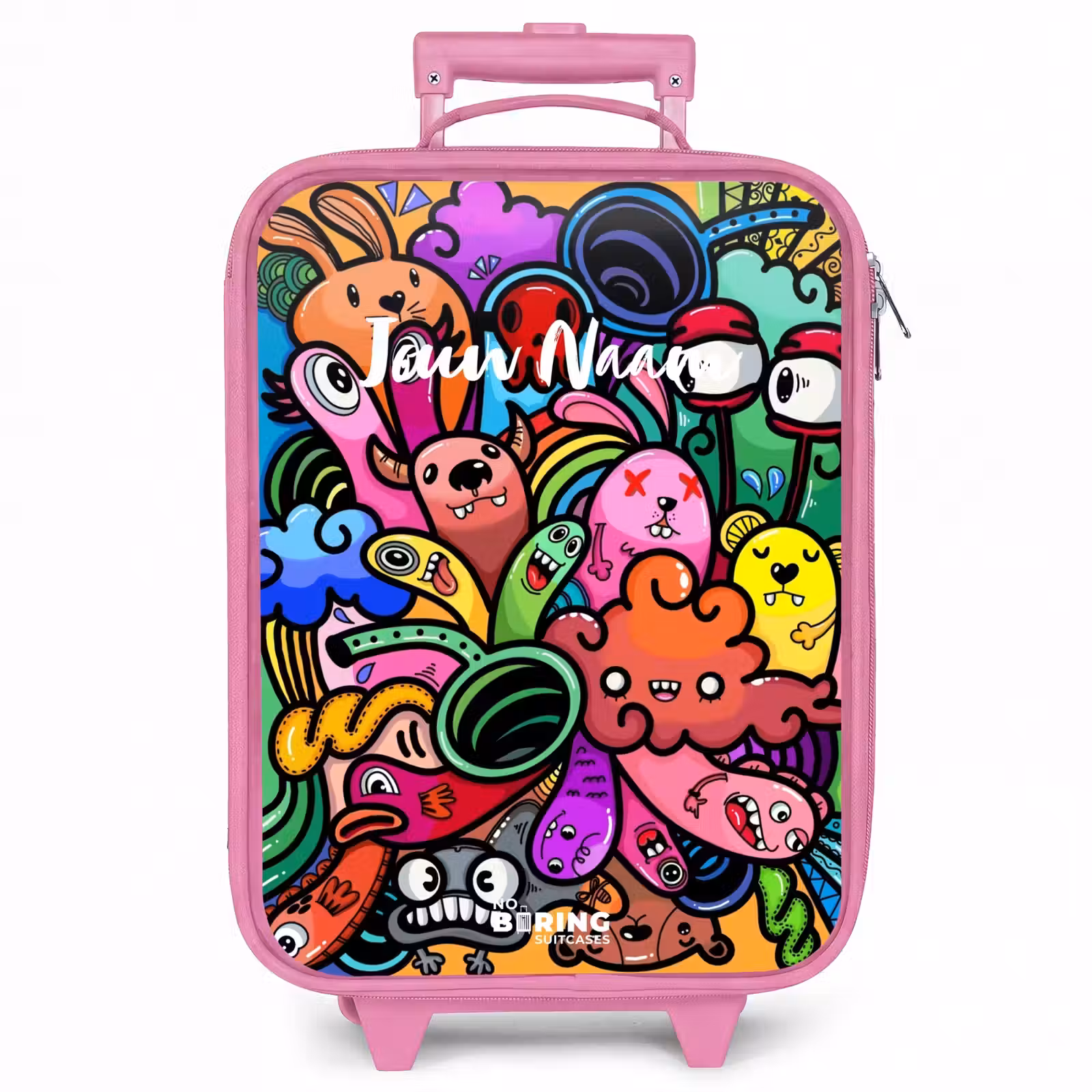 Kinderkoffer - Roze - Vrolijke monsterchaos — 1