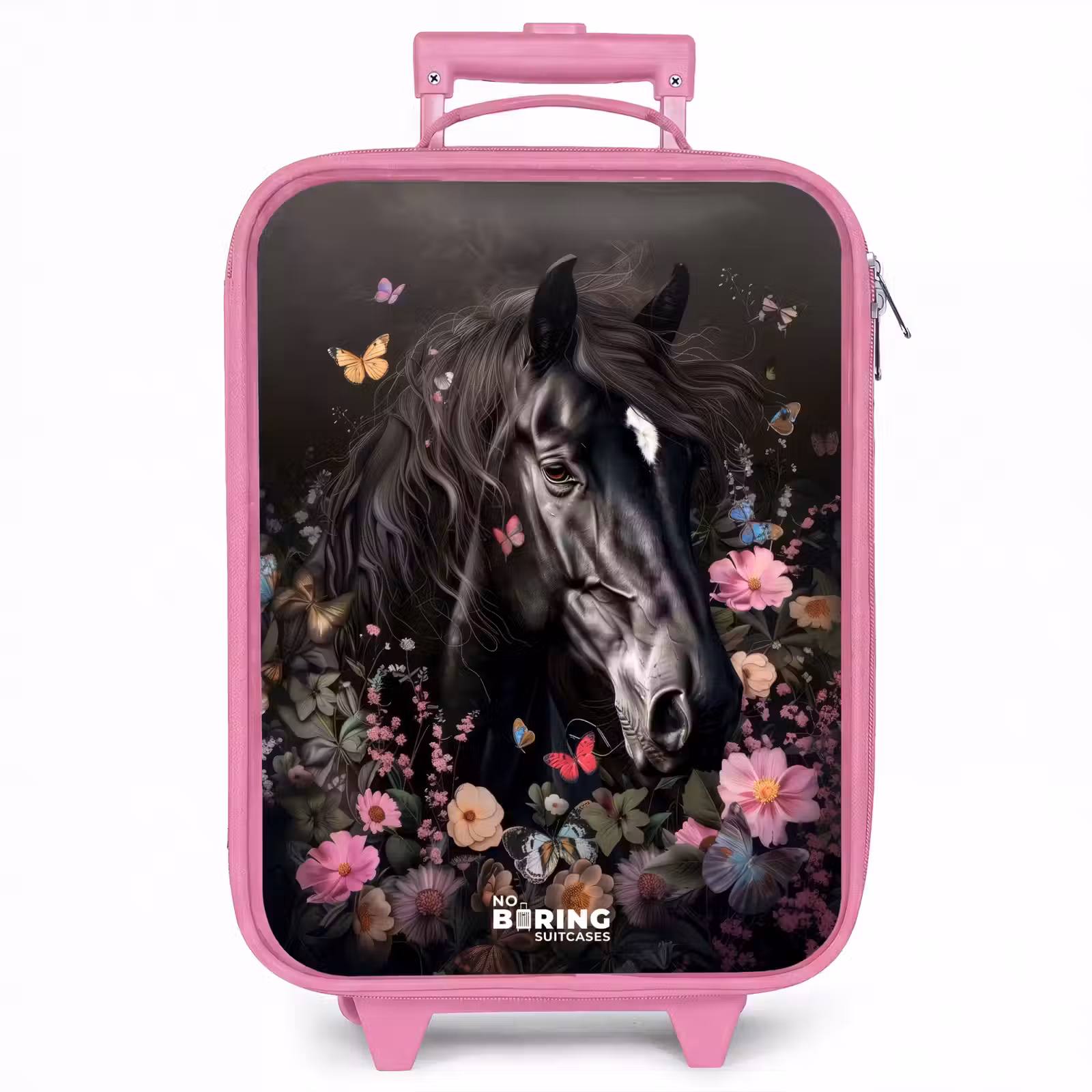 Kinderkoffer - Roze - Zwart paard in bloei — 1
