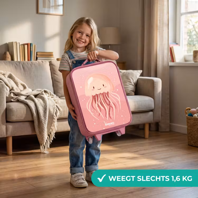 Kinderkoffer - Roze - Roze kwal met gezicht — 2