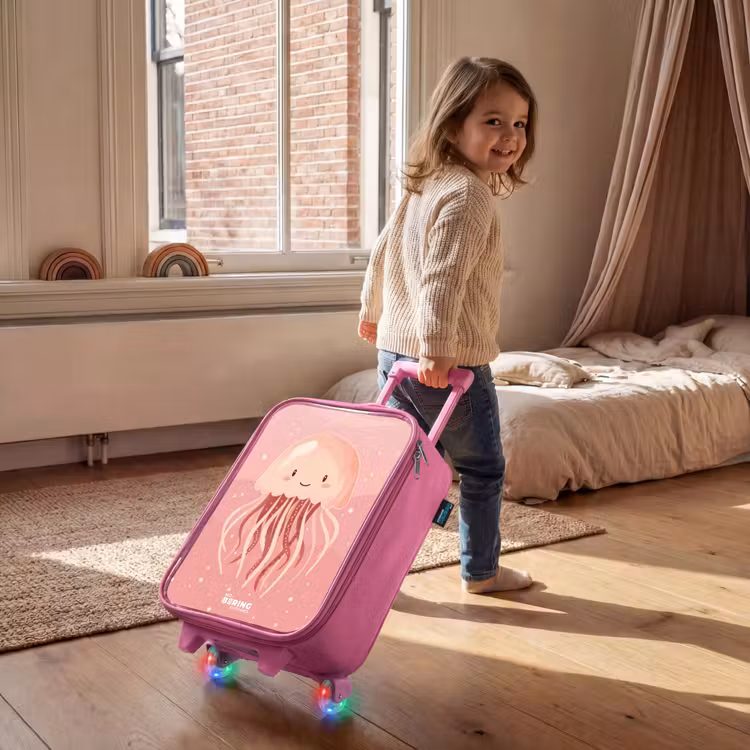 Kinderkoffer - Roze - Roze kwal met gezicht — 3