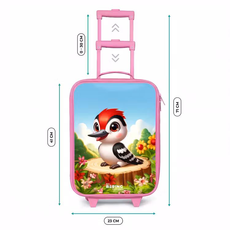 Kinderkoffer - Roze - Specht op en boomstronk — 6