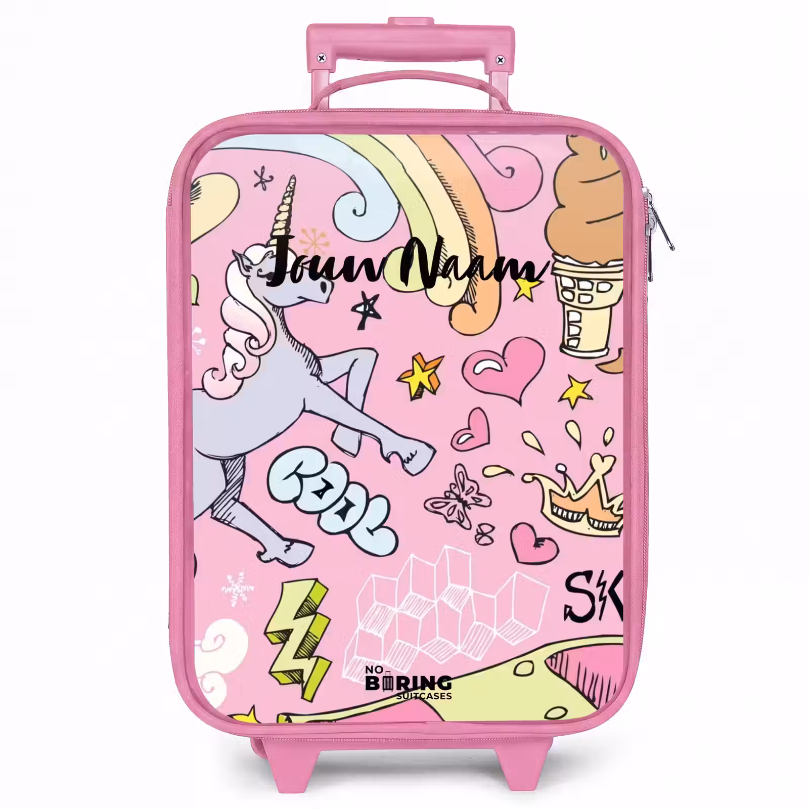 Kinderkoffer - Roze - Unicorn doodles — 1