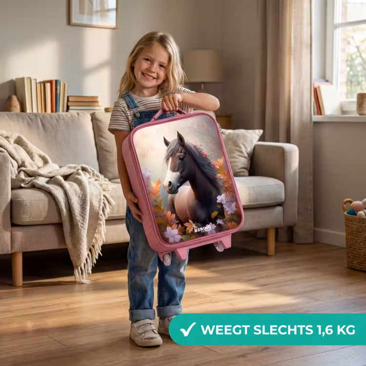 Kinderkoffer - Roze - Bruin paard in de herfst — 2