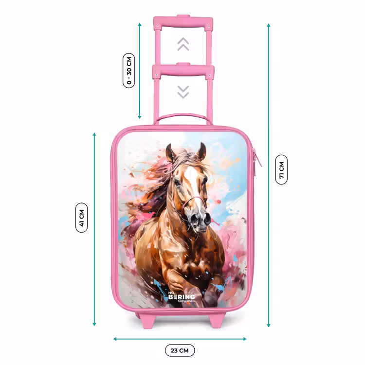 Kinderkoffer - Roze - Galopperend paard met kleurrijke achtergrond — 6