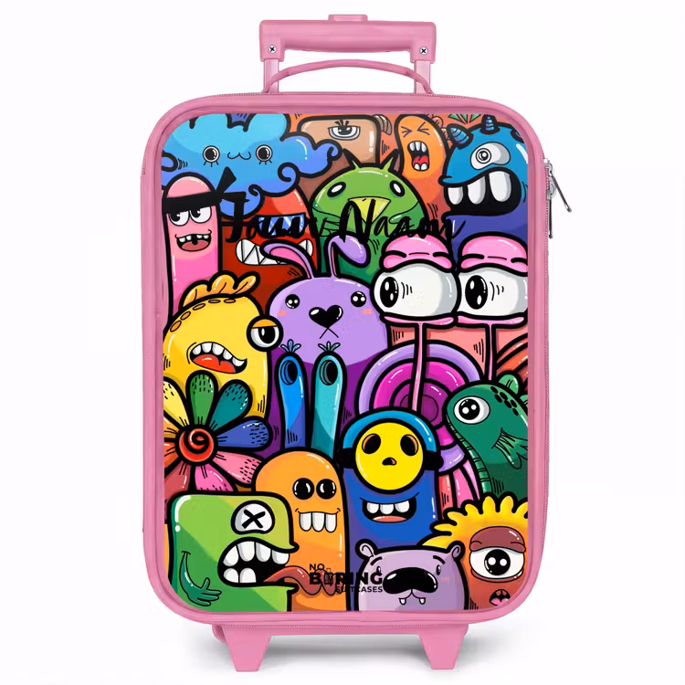 Kinderkoffer - Roze - Grappige kleurrijke monsters — 1