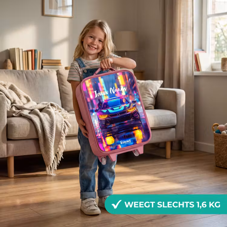 Kinderkoffer - Roze - Neon nightcar — 2