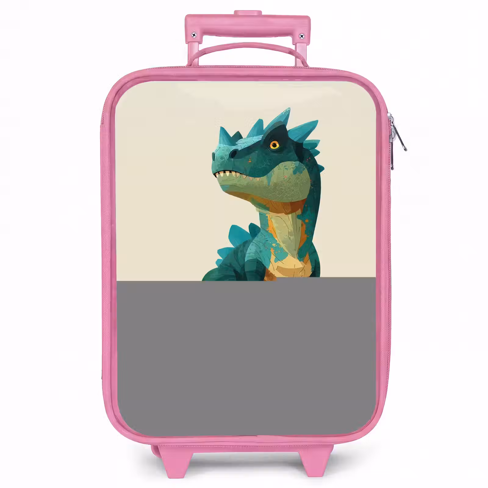 Kinderkoffer - Roze - Gehoornde dino met scherpe blik — 1