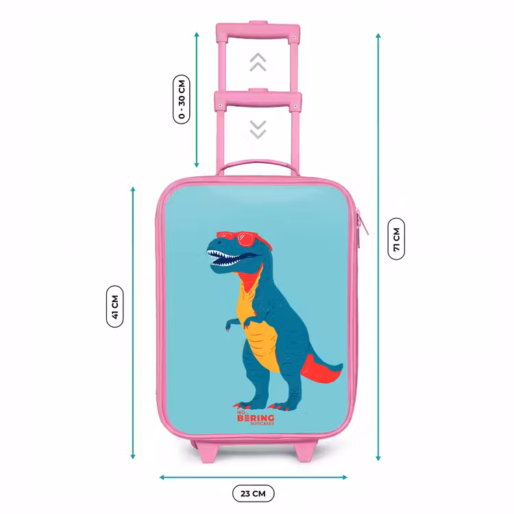 Kinderkoffer - Roze - Coole T. rex met zonnebril — 6