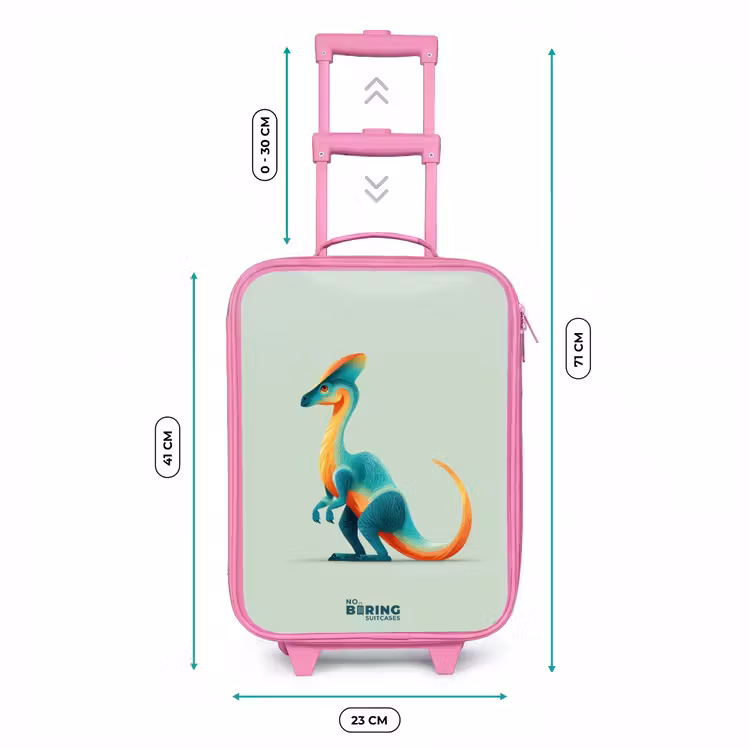 Kinderkoffer - Roze - Elegante dino met kam — 6