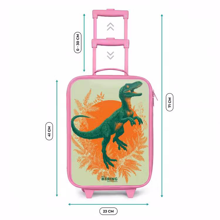 Kinderkoffer - Roze - Groene dino tussen varens — 6