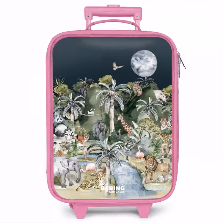 Kinderkoffer - Roze - Jungle in de maneschijn — 1
