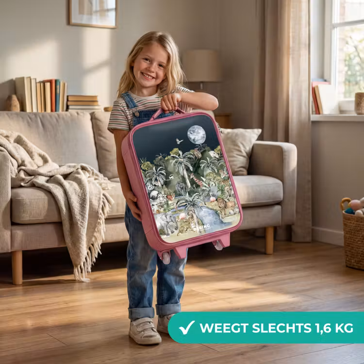 Kinderkoffer - Roze - Jungle in de maneschijn — 2