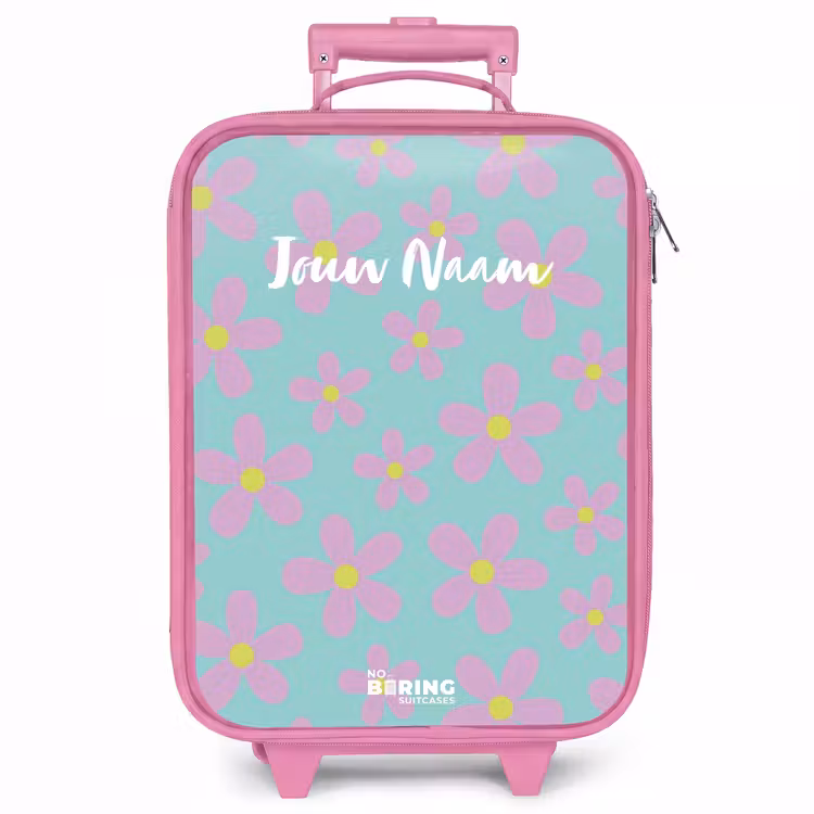 Kinderkoffer - Roze - Madeliefjesmania mint — 1