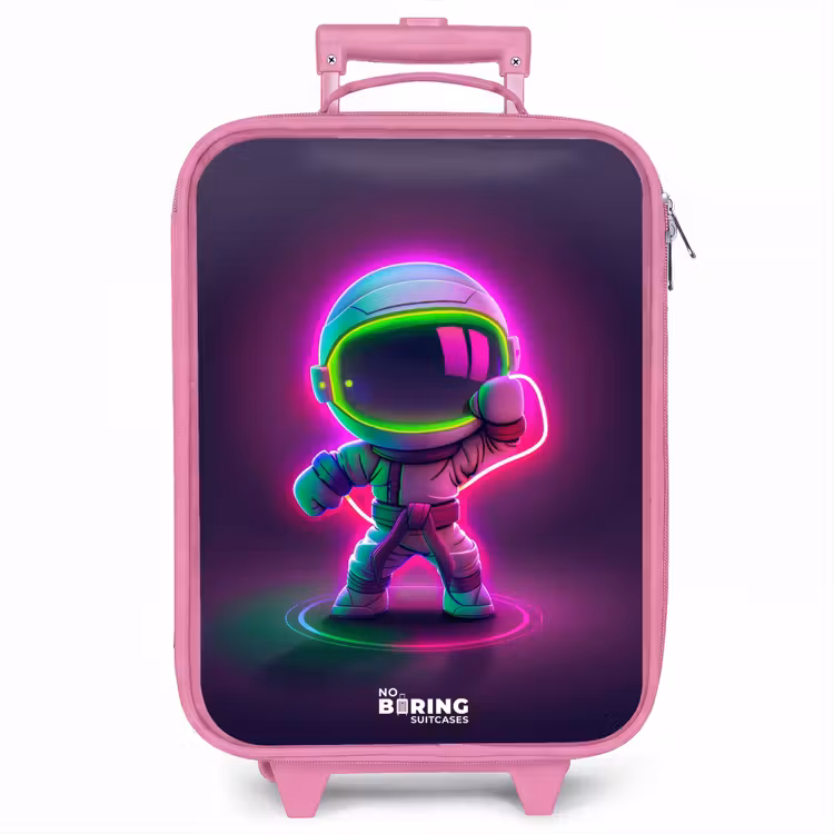 Kinderkoffer - Roze - Space karate neon — 1