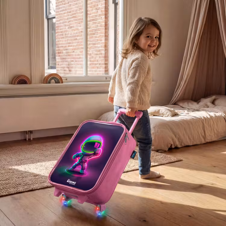 Kinderkoffer - Roze - Space karate neon — 3