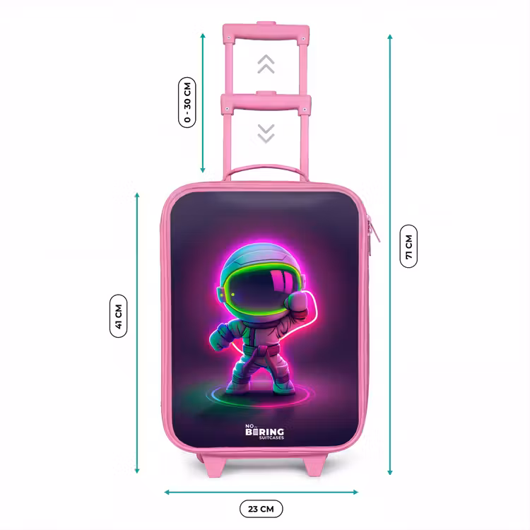 Kinderkoffer - Roze - Space karate neon — 6