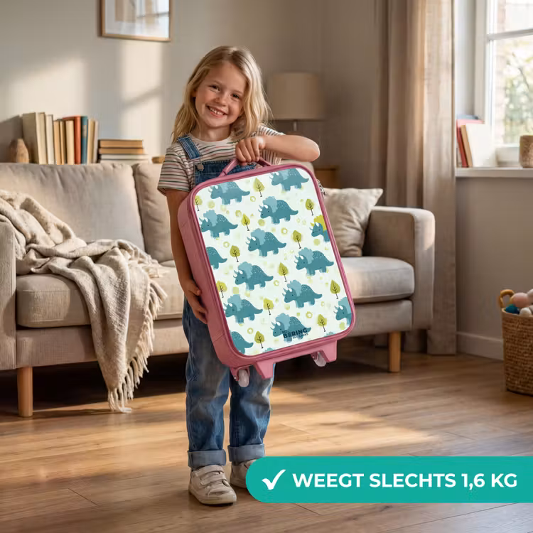 Kinderkoffer - Roze - Triceratopsen tussen boompjes — 2