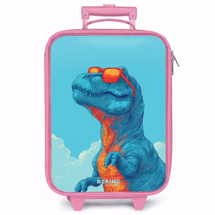 Kinderkoffer - Roze - Dino met zonnebril — 1