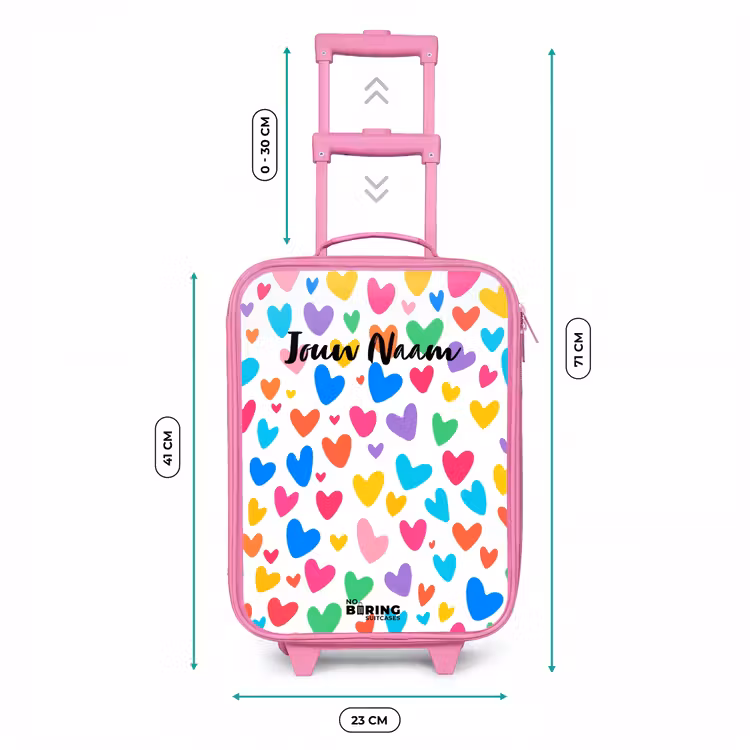 Kinderkoffer - Roze - Gekleurde hartjes — 6