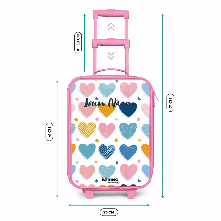 Kinderkoffer - Roze - Hartenpatroon — 6