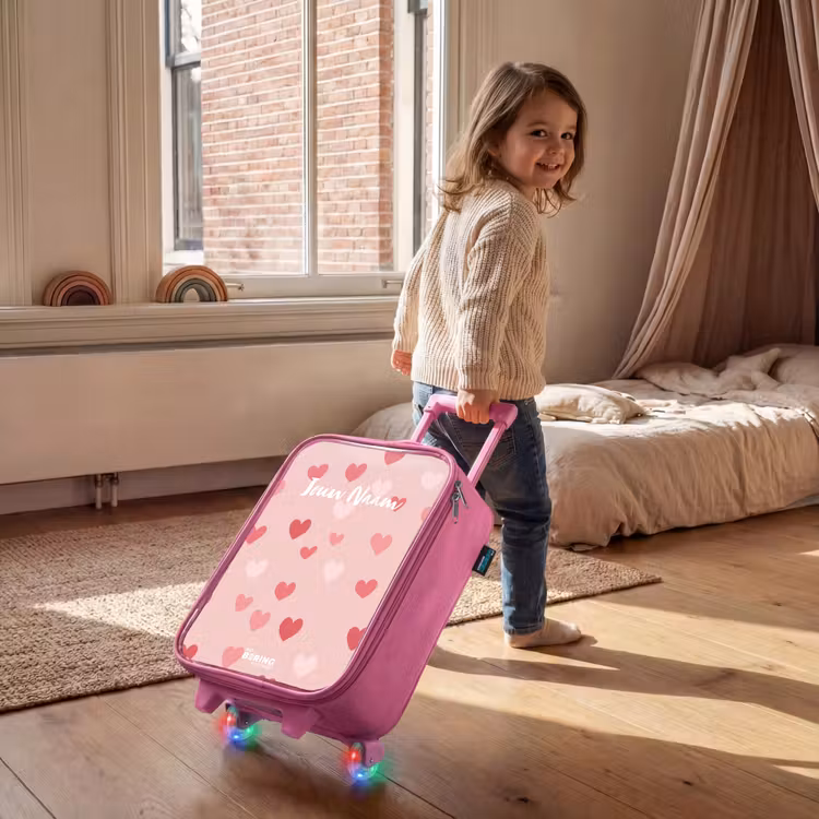 Kinderkoffer - Roze - Hartjes — 3