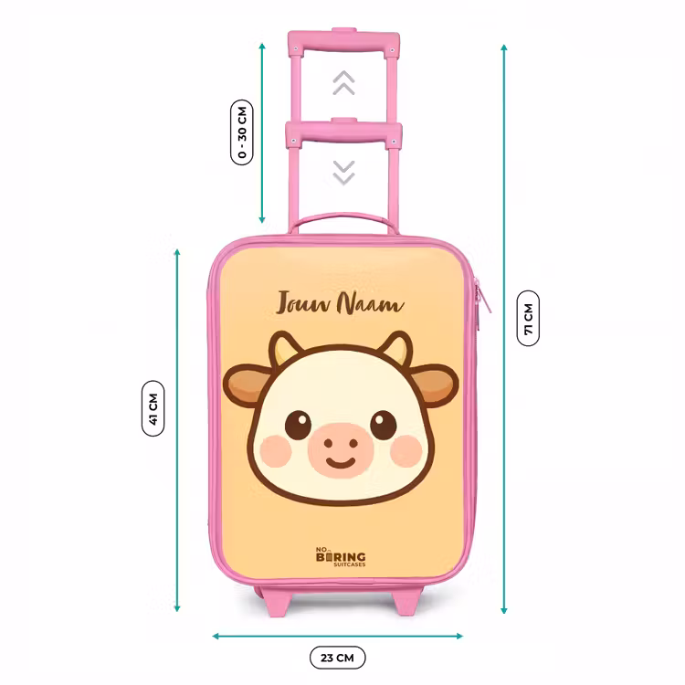 Kinderkoffer - Roze - Kawai - Koe - Bruin — 6