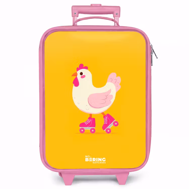 Kinderkoffer - Roze - Kip - Rolschaatsen - Geel — 1