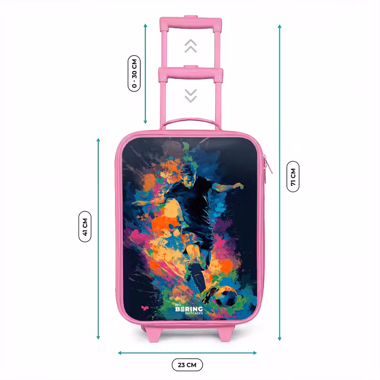 Kinderkoffer - Roze - Neon - Voetballer - Kleurrijk — 6