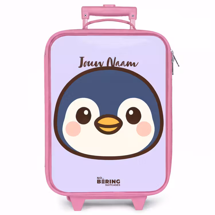 Kinderkoffer - Roze - Pinguïn — 1