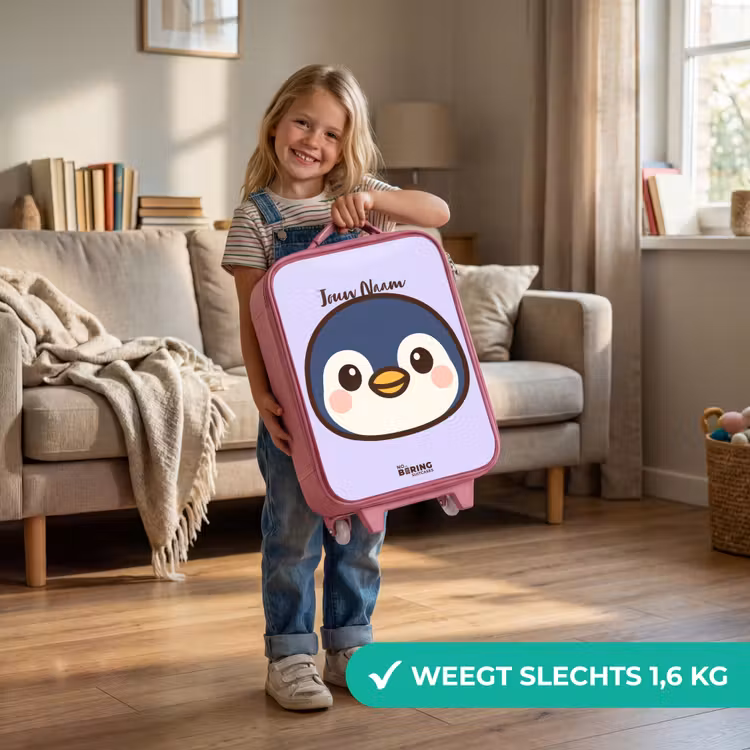 Kinderkoffer - Roze - Pinguïn — 2