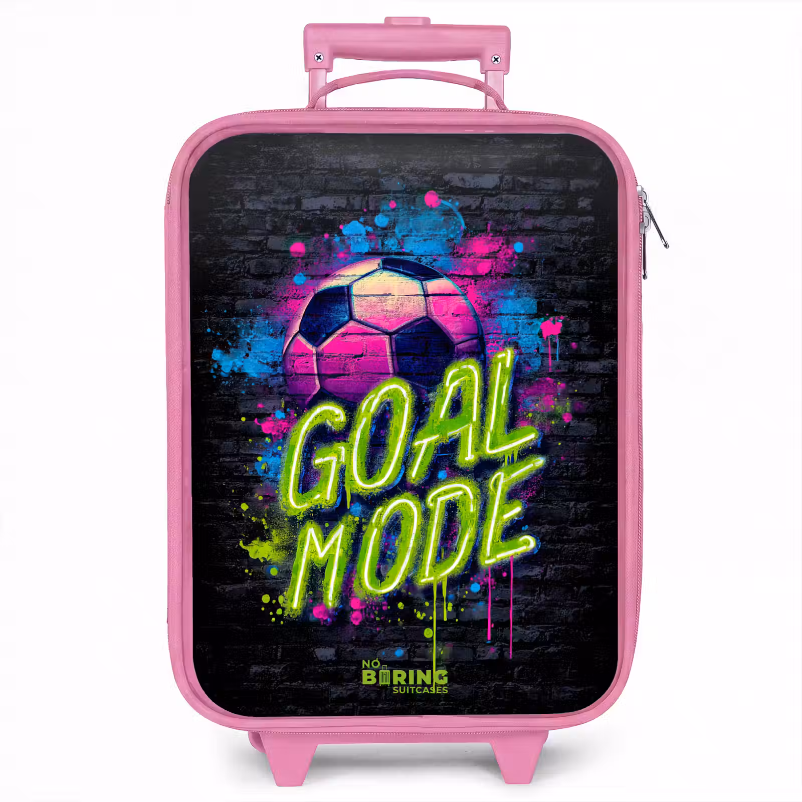 Kinderkoffer - Roze - Neon - Graffiti - Voetbal - Kleurrijk — 1