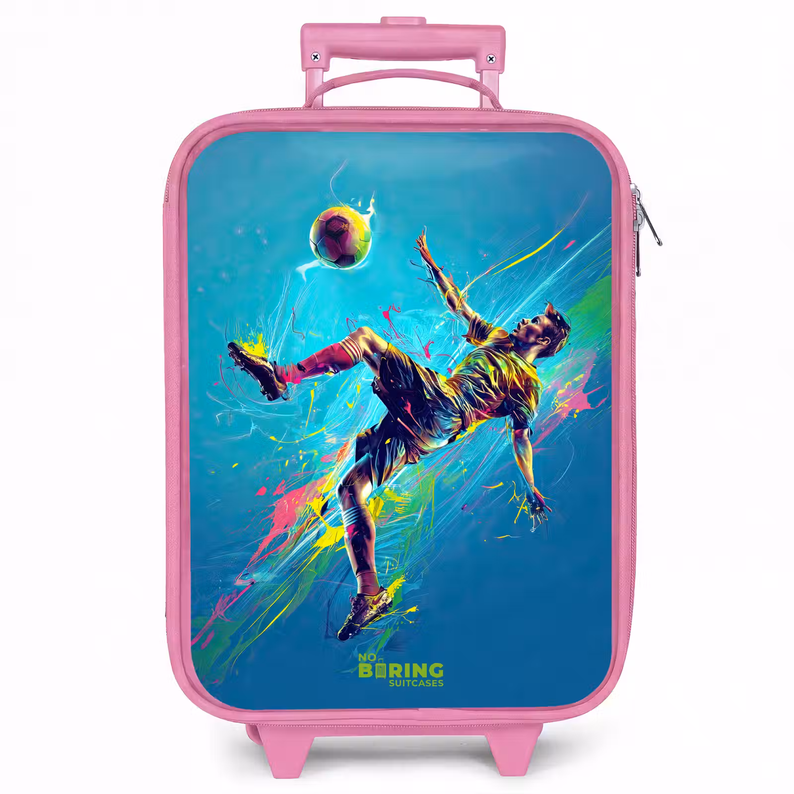 Kinderkoffer - Roze - Neon - Voetbal - Schop - Kleurrijk — 1