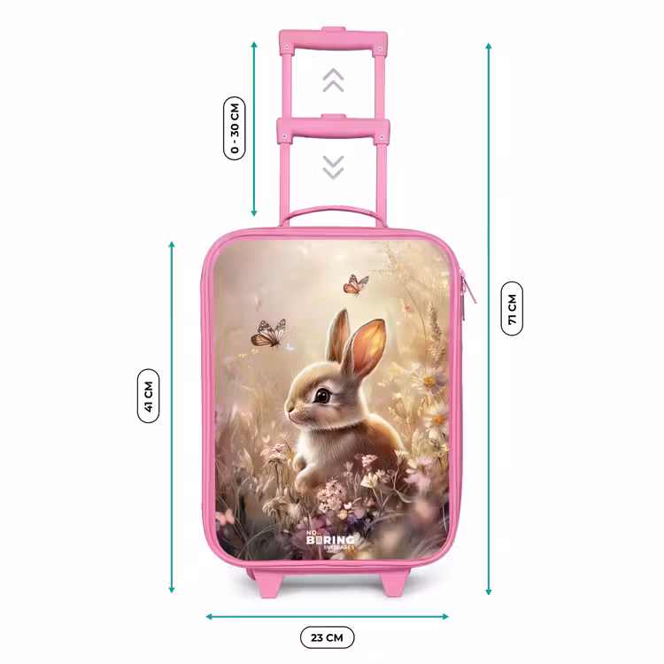 Kinderkoffer - Roze - Bloemen - Bruin - Konijntje - Vlinder — 6