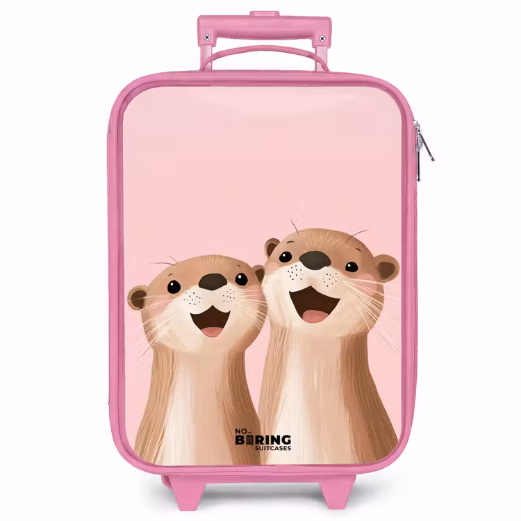 Kinderkoffer - Roze - Otters - Lachen - Roze - Illustratie — 1
