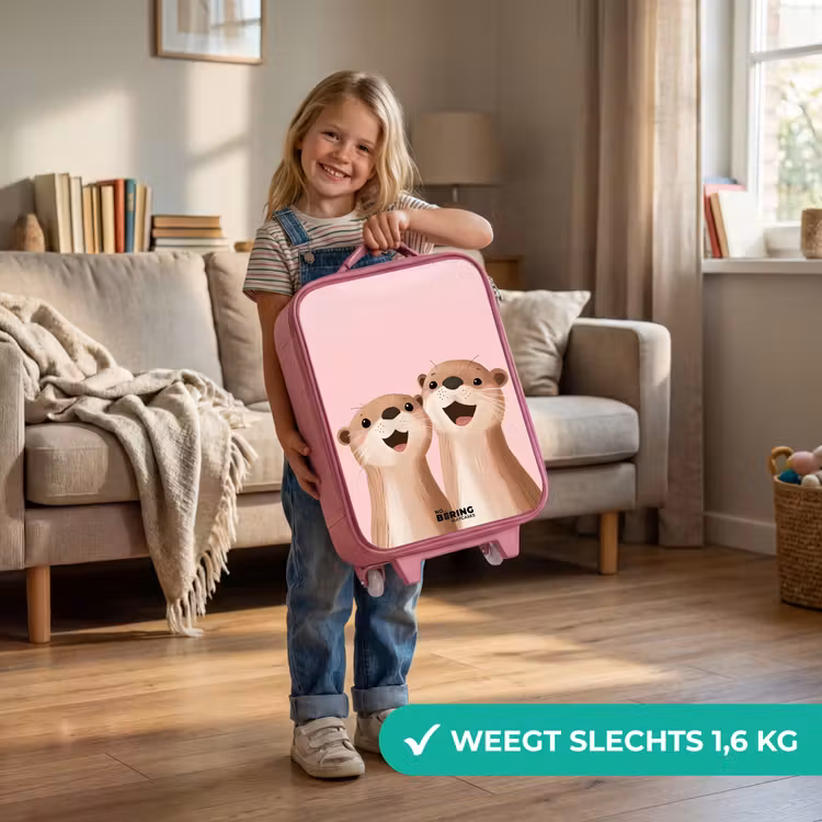 Kinderkoffer - Roze - Otters - Lachen - Roze - Illustratie — 2