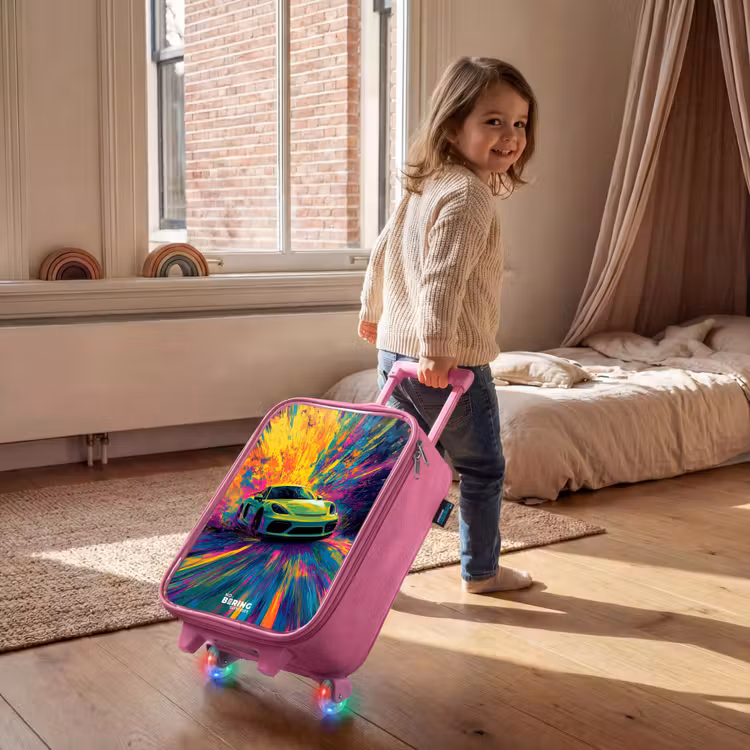 Kinderkoffer - Roze - Sportwagen - Explosie - Kleurrijk - Verfstrepen — 3