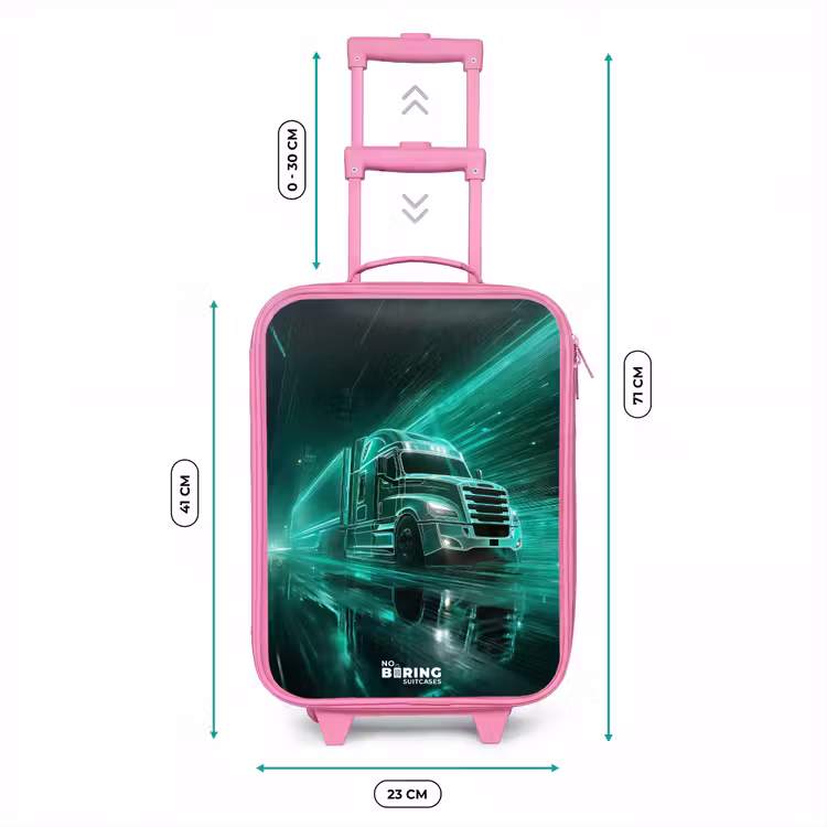 Kinderkoffer - Roze - Vrachtwagen - Neon - Groen - Stad — 6
